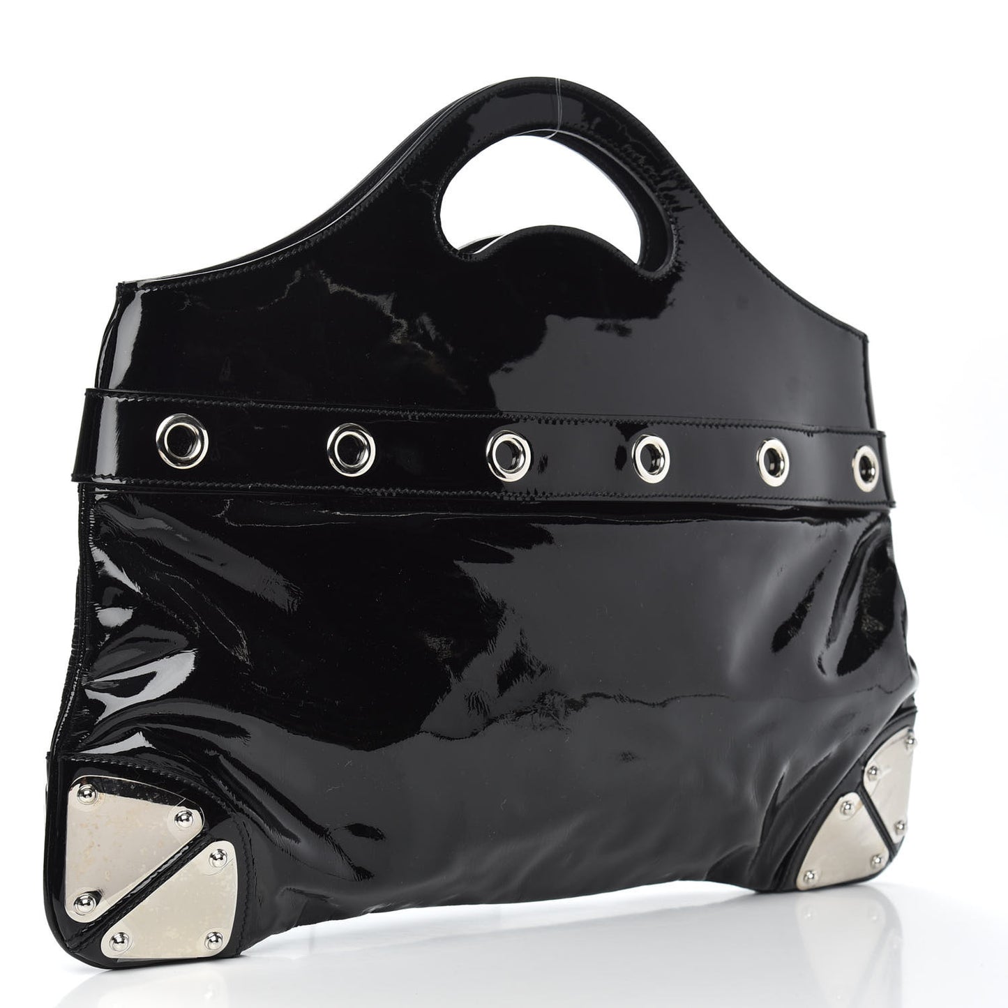 Patent Romy Medium Tote Black
