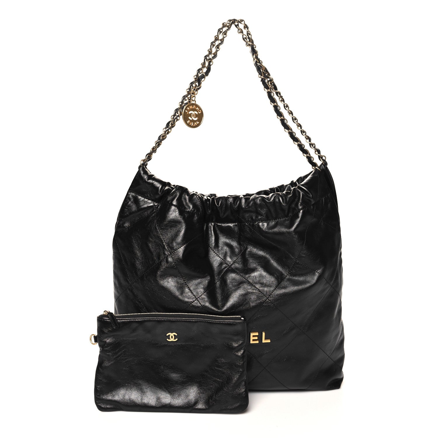 Chanel Shiny Calfskin Quilted Chanel 22 Black 3 of 12