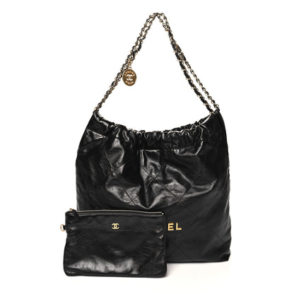 Chanel Shiny Calfskin Quilted Chanel 22 Black 3 of 12