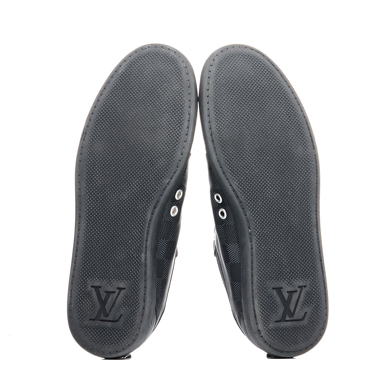 Louis Vuitton Lambskin Damier Graphite Baseball Sneakers 6 Black 5 of 8