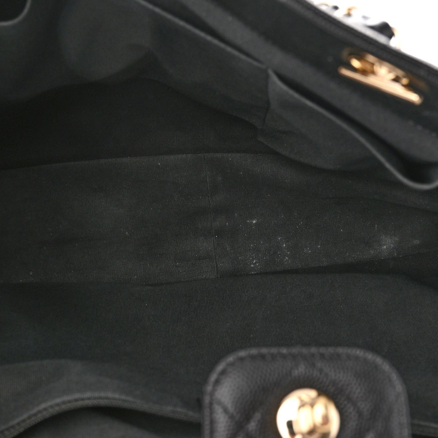 Caviar Quilted Large Shopping Tote Black