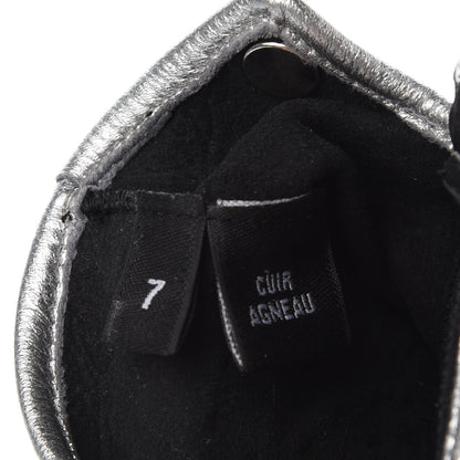 Chanel Lambskin Stitched Fingerless CC Embellished Gloves 7 Black 6 of 6