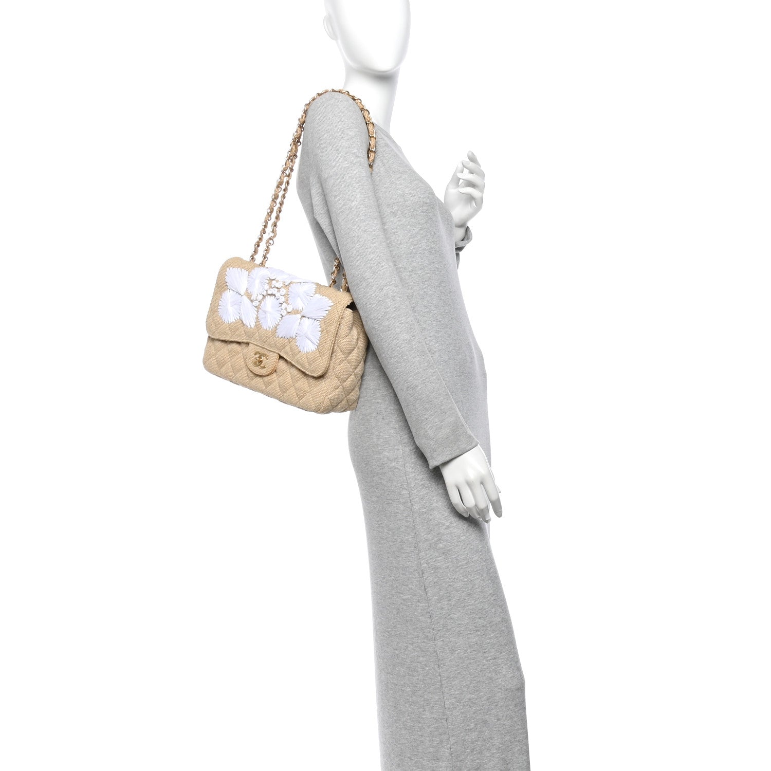 Chanel Tweed Raffia Coco Country Jumbo Flap 2 of 11