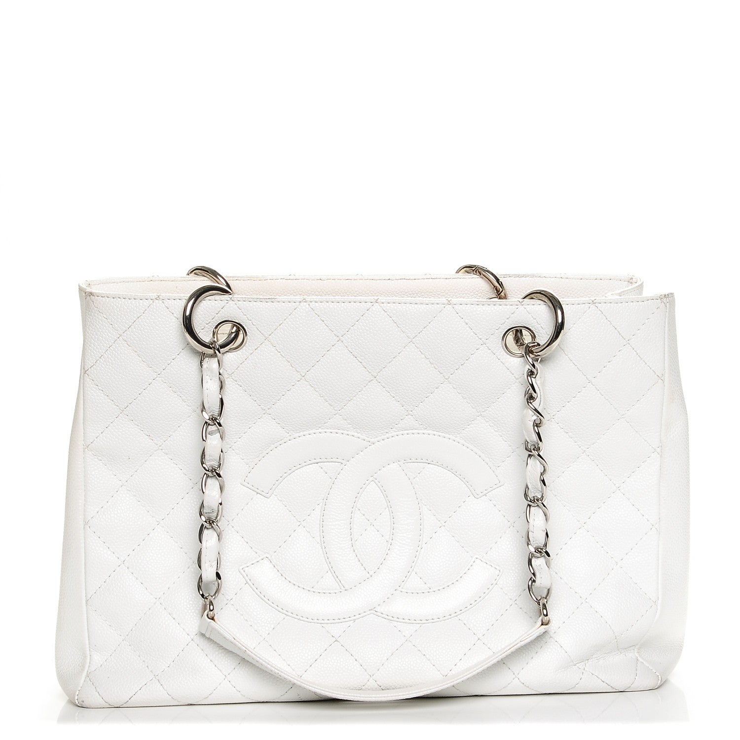 Chanel Caviar Quilted Grand Shopping Tote GST White 1 of 11