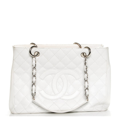 Chanel Caviar Quilted Grand Shopping Tote GST White 1 of 11