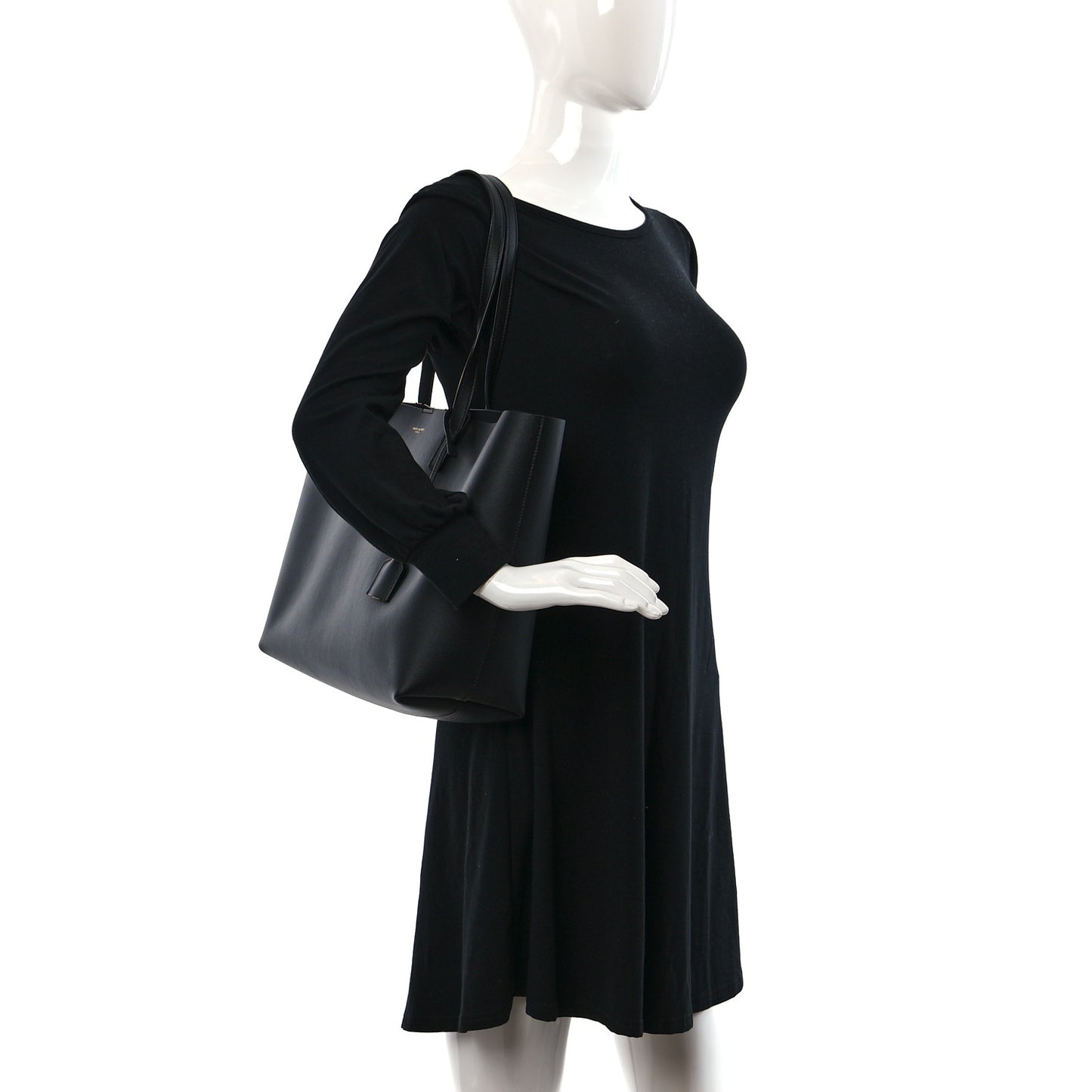 Calfskin Large Shopping Tote Black