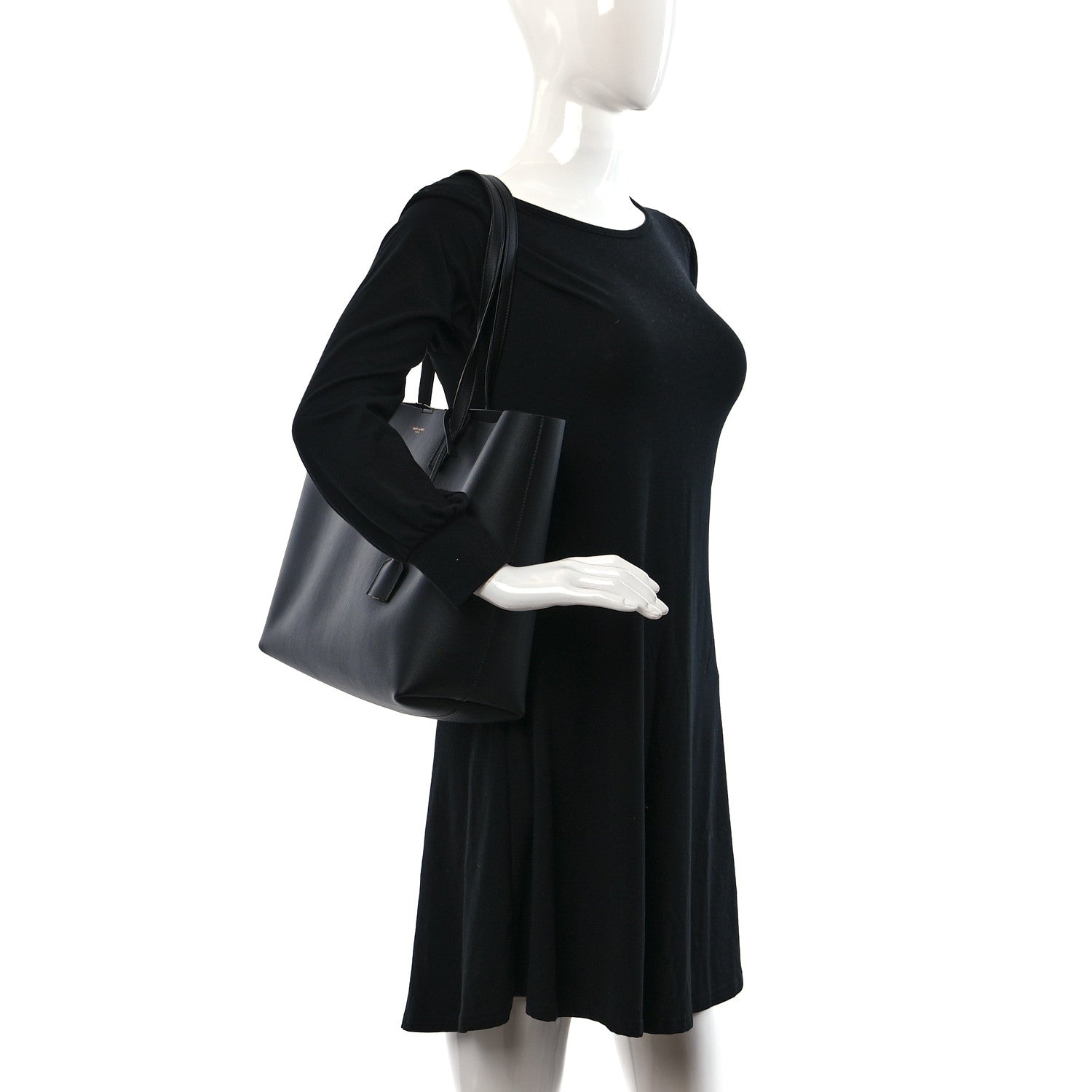 Saint Laurent Calfskin Large Shopping Tote Black 2 of 12