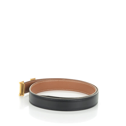 Hermes Box Courchevel 24mm Constance H Belt 65 Black Gold 3 of 9