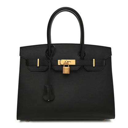 Hermes Madame Calfskin Birkin Sellier 30 Black 1 of 12