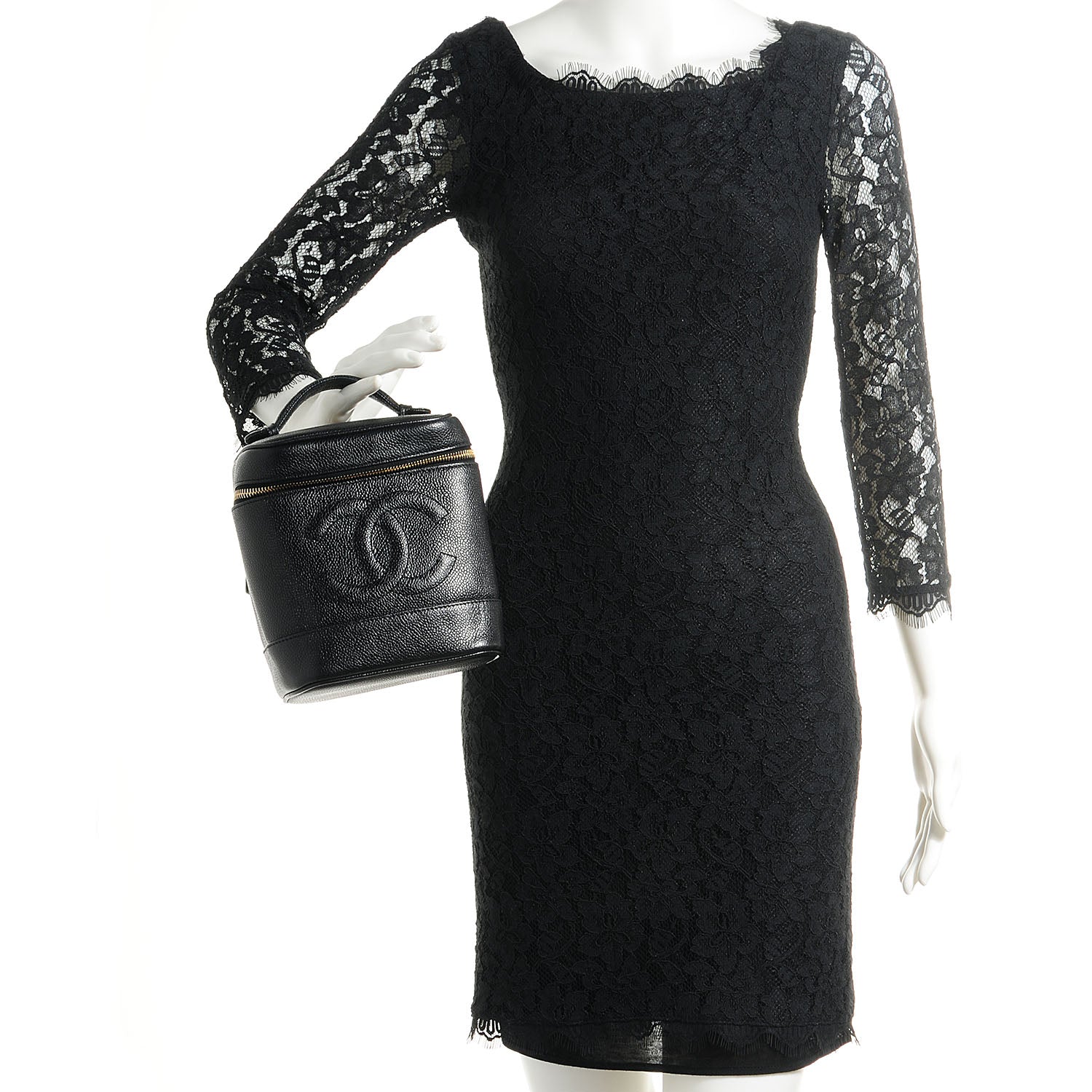 Chanel Caviar Cosmetic Vanity Bag Black 2 of 8