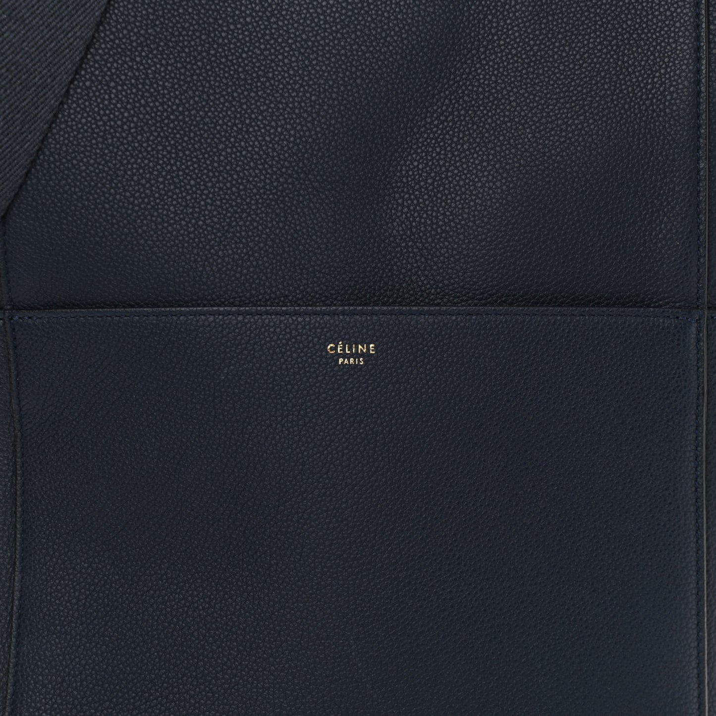 Soft Grained Calfskin Sangle Bucket Bag Navy Blue