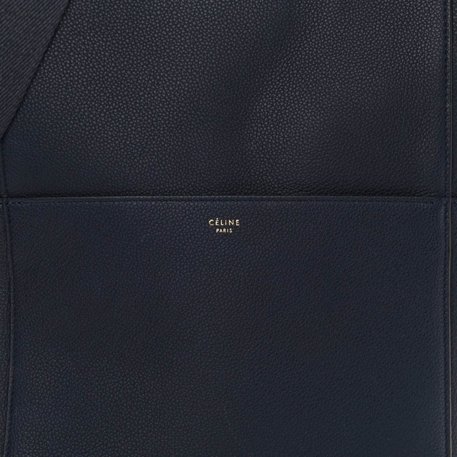 Celine Soft Grained Calfskin Sangle Bucket Bag Navy Blue 7 of 9