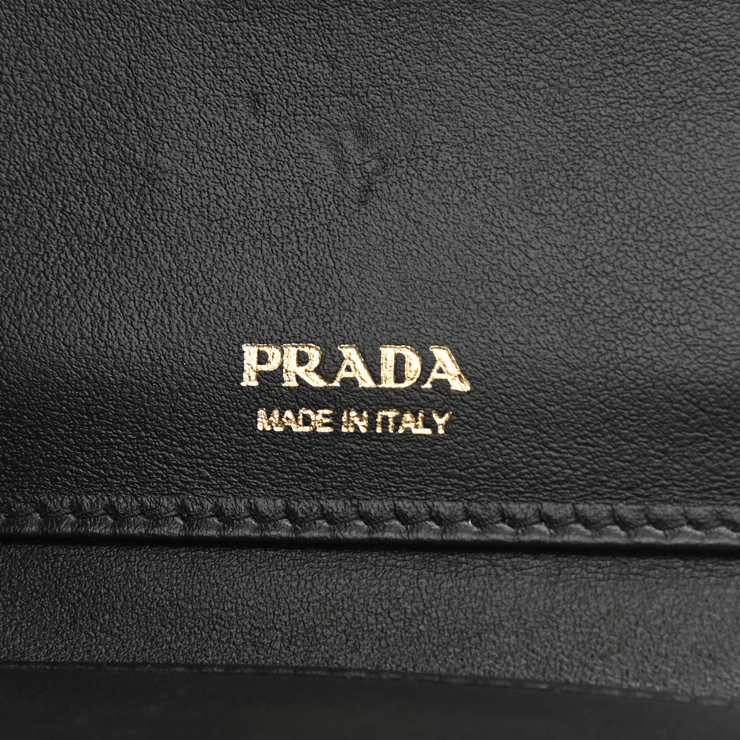 Prada Saffiano Smooth Calfskin Tab Card Holder Compact Wallet Black 6 of 8