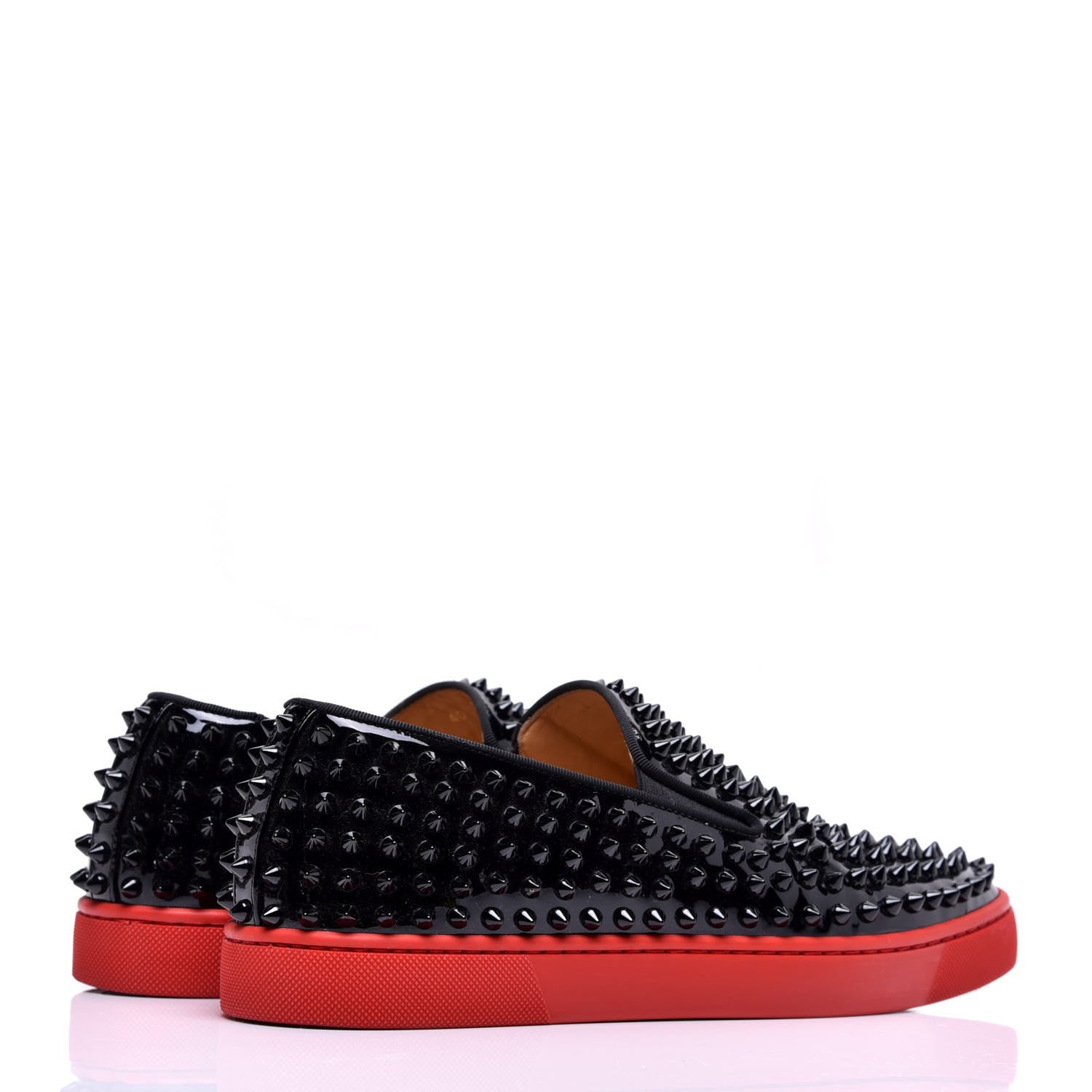 Christian Louboutin Patent Spikes Mens Roller Boat Flats 40.5 Black 4 of 7