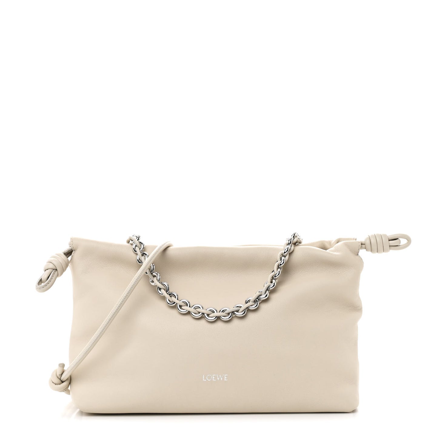 Mellow Nappa Medium Donut Chain Flamenco Knot Clutch Sea Salt