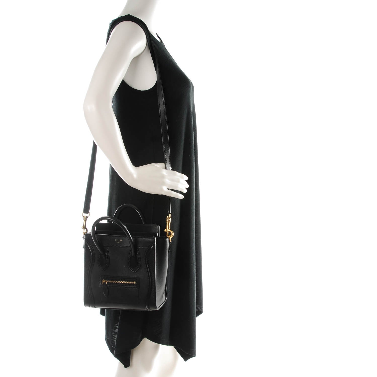 Celine Smooth Calfskin Nano Luggage Black 2 of 7