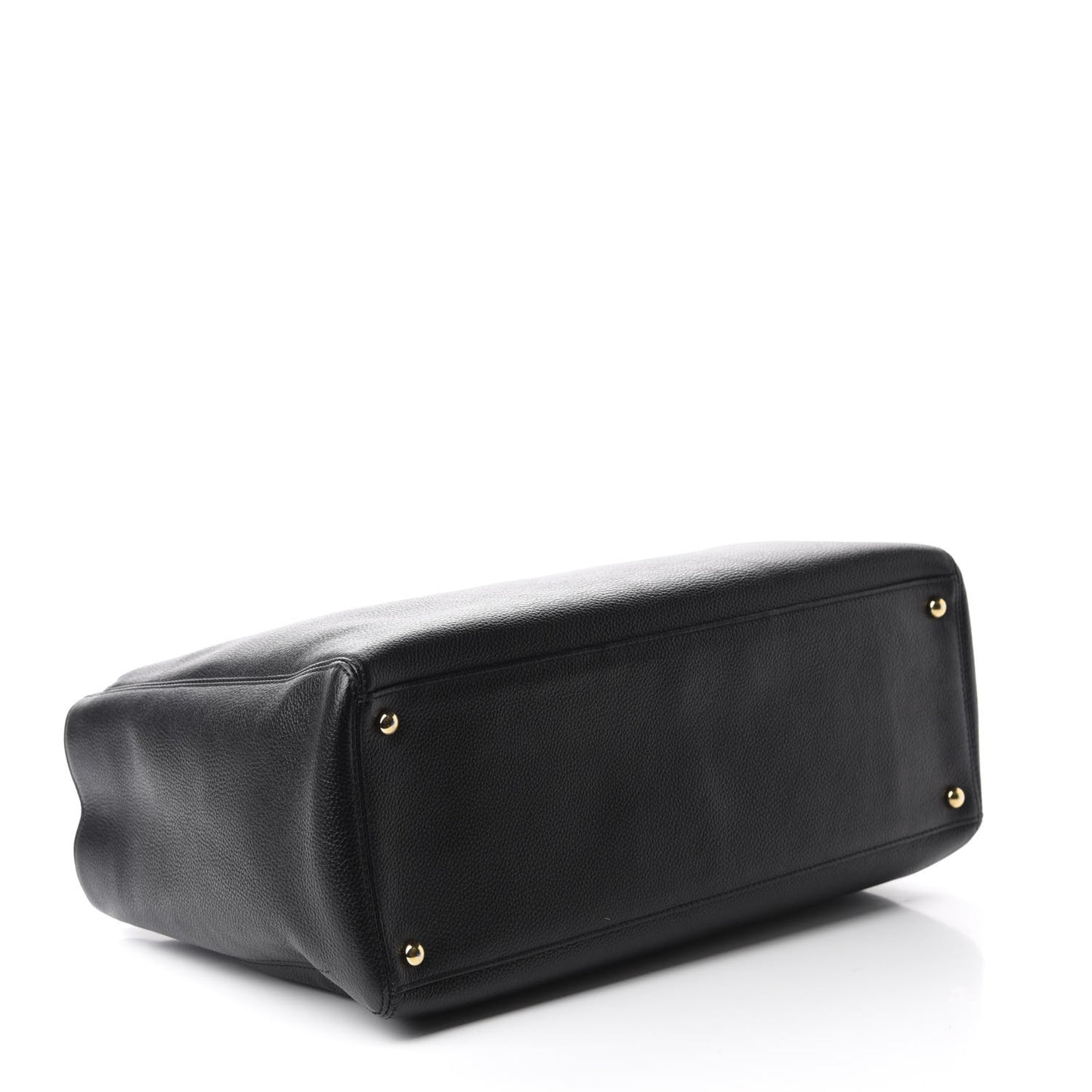 Calfskin Cerf Executive Shopper Tote Black
