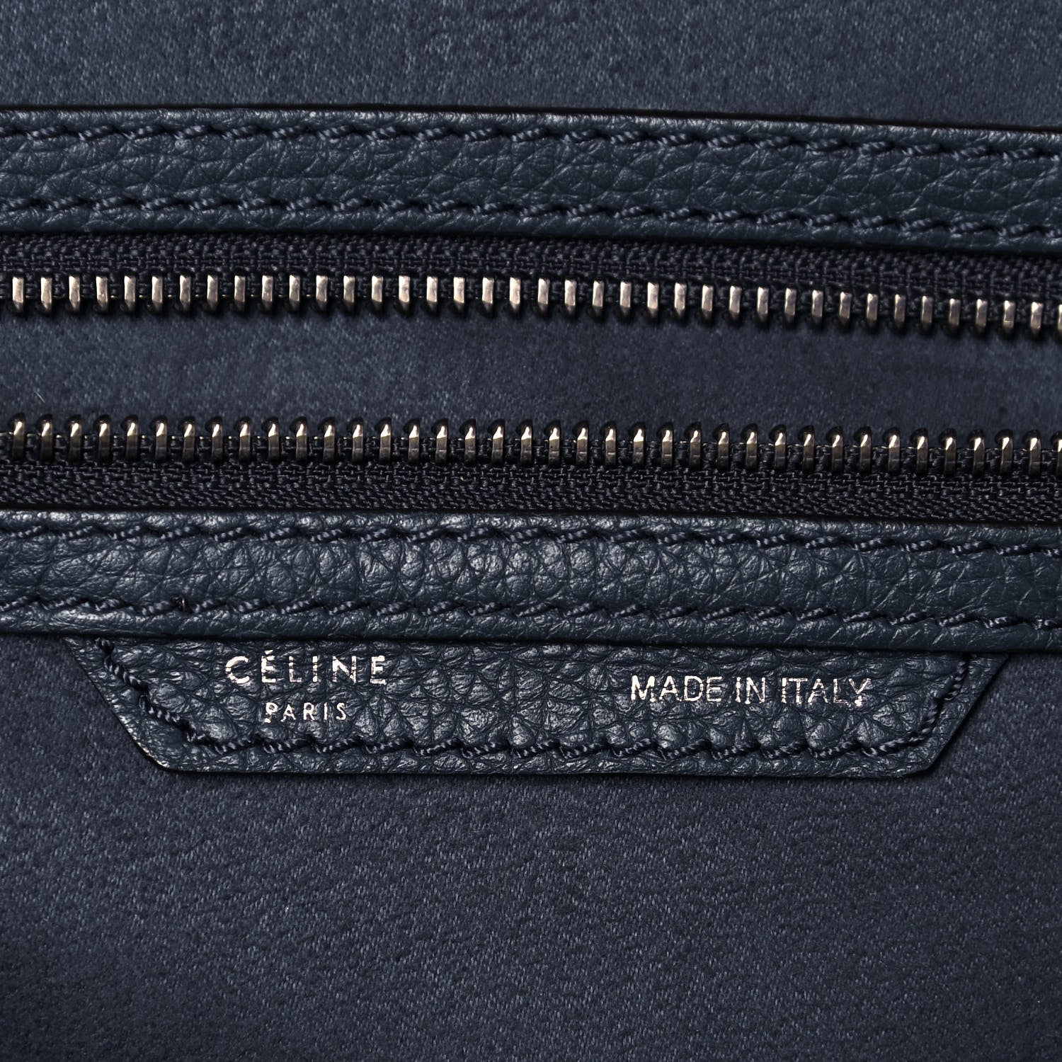 Celine Drummed Calfskin Mini Luggage Blue 9 of 14