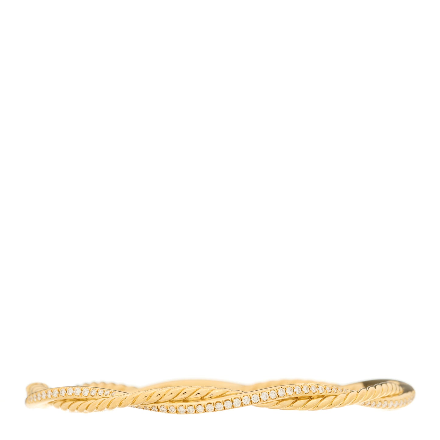 18K Yellow Gold Diamond Petite Infinity Bangle Bracelet