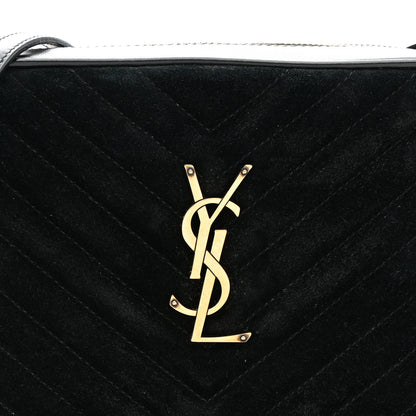 Saint Laurent Suede Calfskin Monogram Lou Camera Bag Black 8 of 14