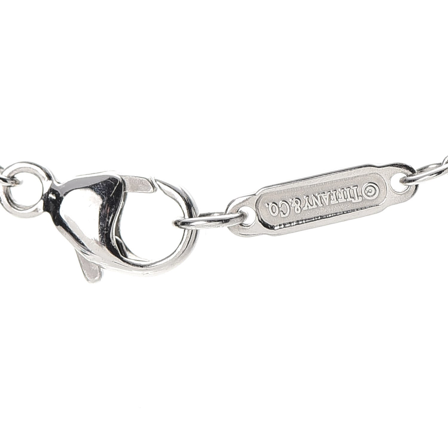 Tiffany Platinum Diamond Four-Stone Pendant Necklace 5 of 5