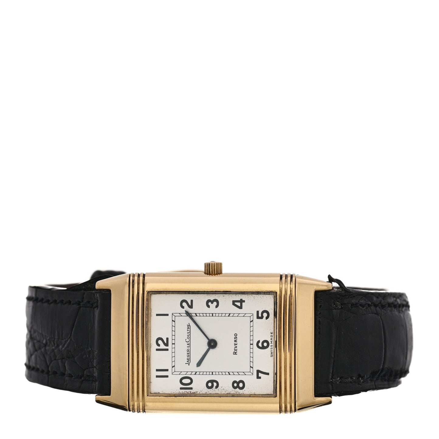 18K Yellow Gold Alligator 23mm Reverso Classic Quartz Watch 250.11.11