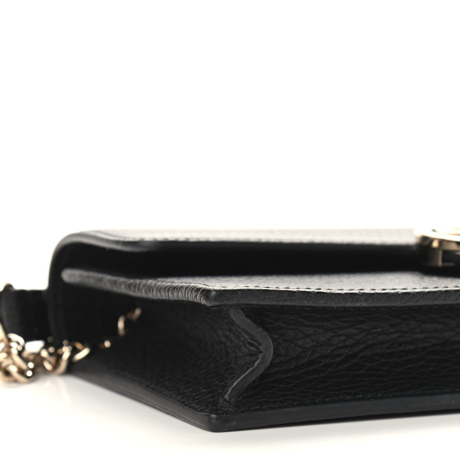Gucci Dollar Calfskin Interlocking G Chain Wallet Black 7 of 8