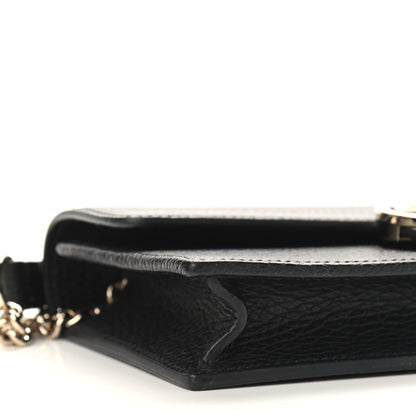 Gucci Dollar Calfskin Interlocking G Chain Wallet Black 7 of 8
