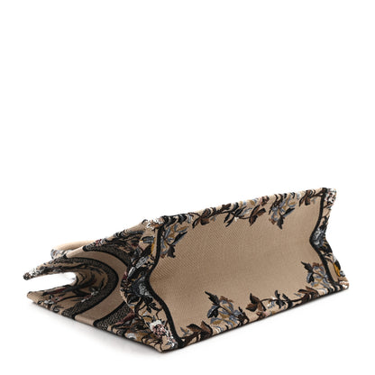 Christian Dior Canvas Embroidered Jardin D'Hiver Medium Book Tote Beige Multicolor 4 of 10