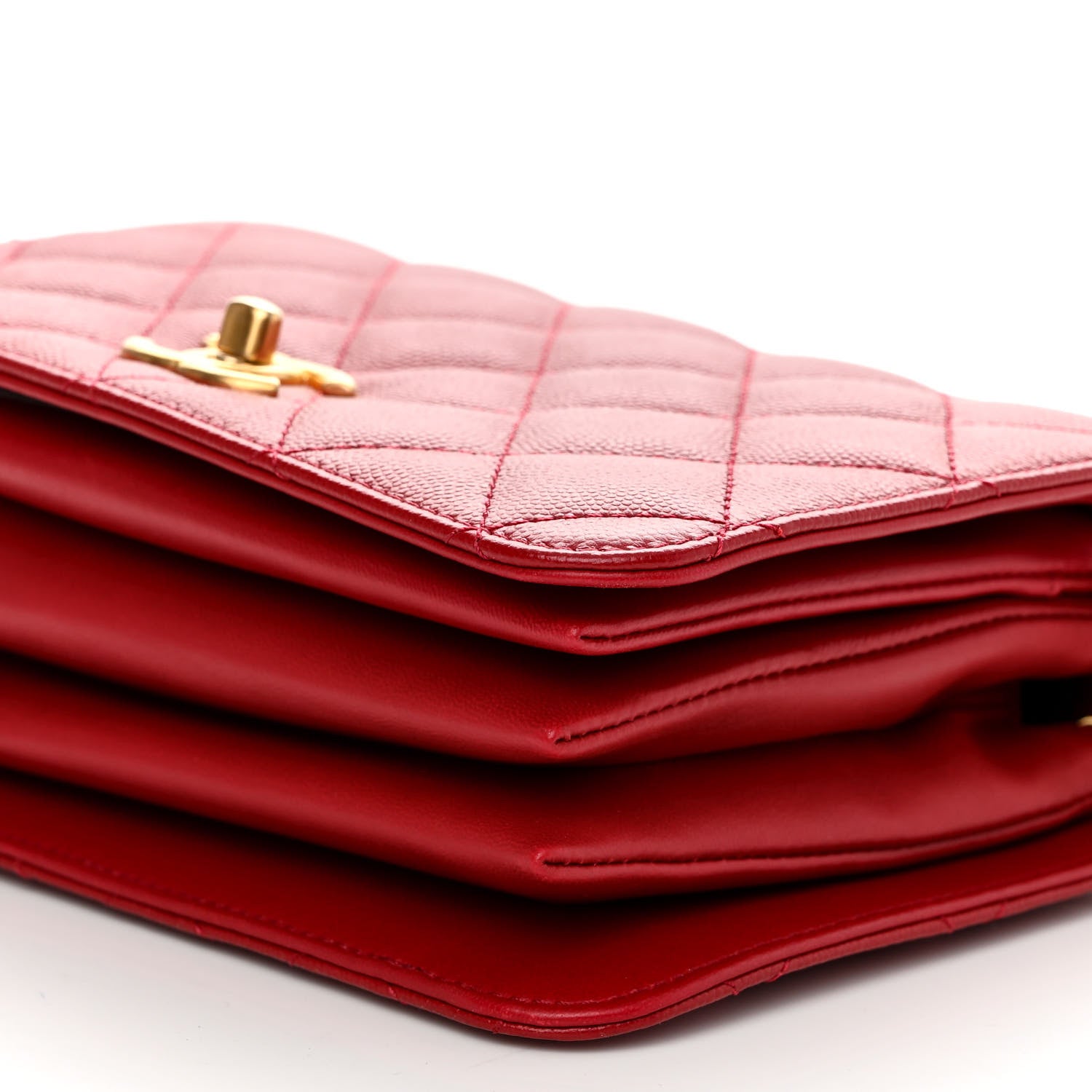 Chanel Caviar Quilted Mini Top Handle Flap Red 11 of 12