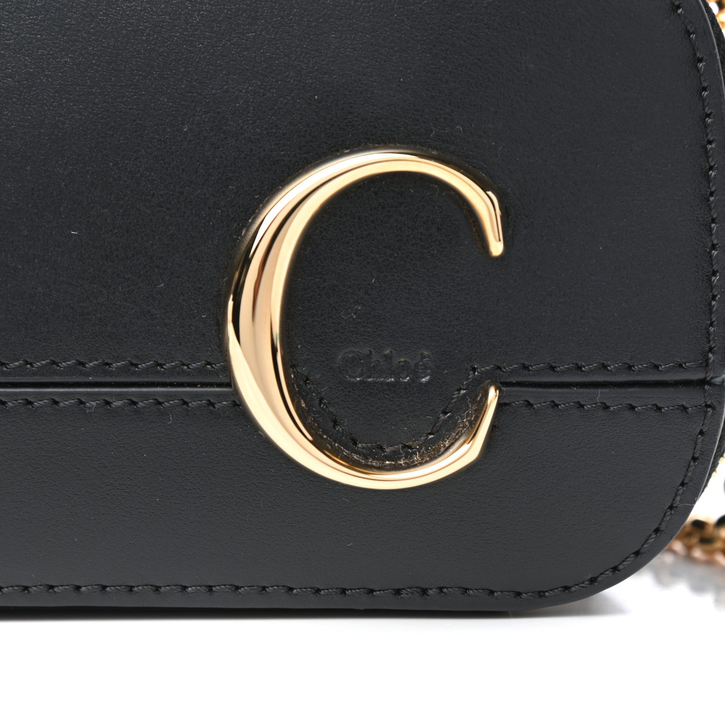 Calfskin Mini C Vanity Bag Black