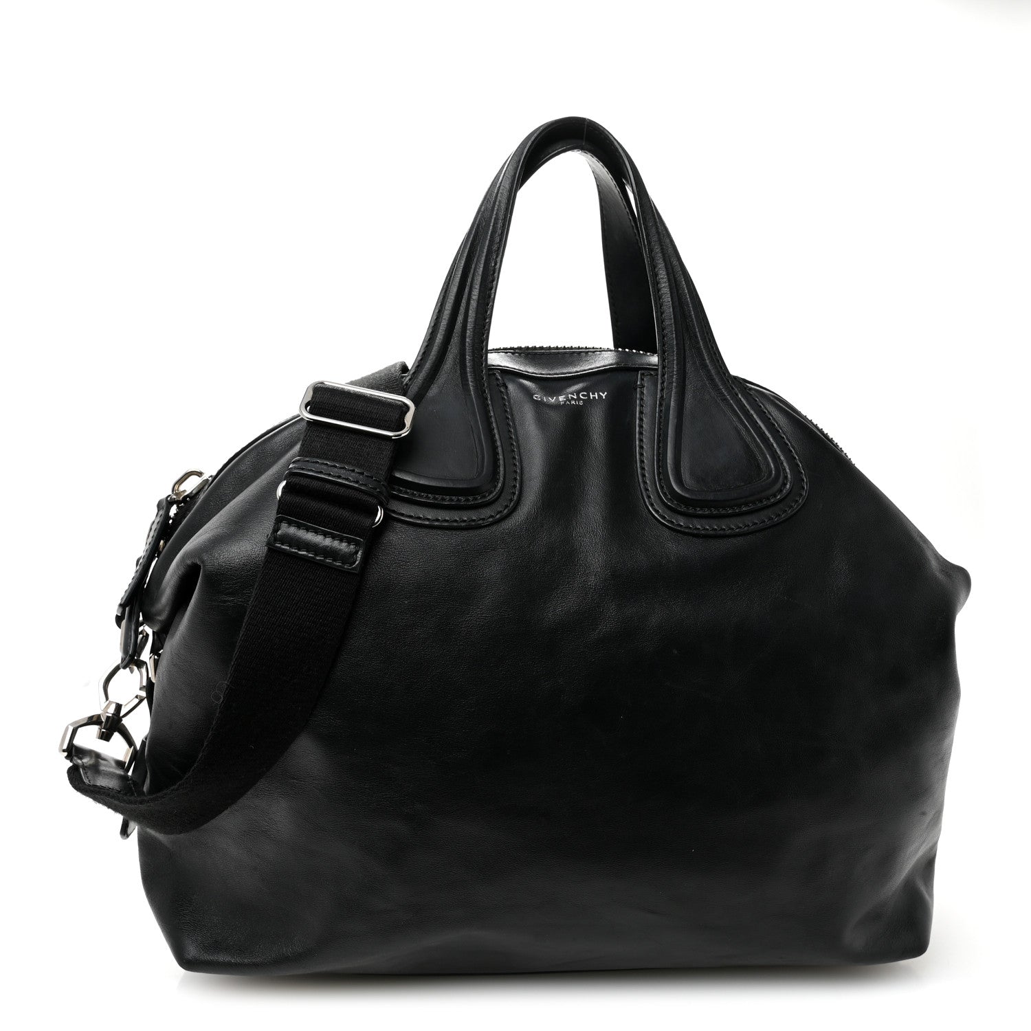 Givenchy Waxed Calfskin Medium Nightingale Logo Strap Black 1 of 11