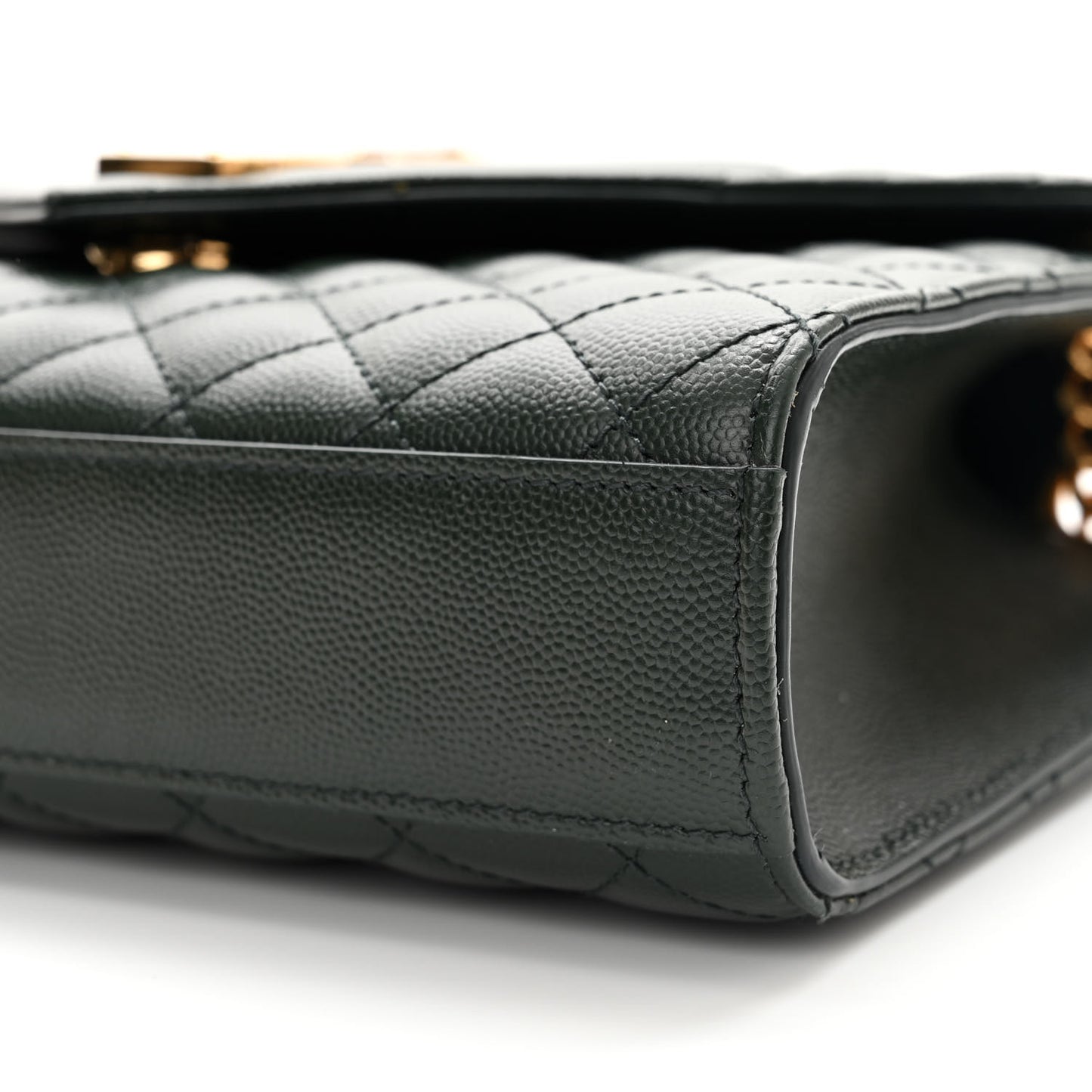 Grain De Poudre Textured Mixed Matelasse Triquilt Medium Monogram Satchel Army Green