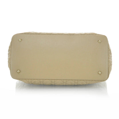 Christian Dior Lambskin Cannage Medium Panarea Tote Beige 5 of 9