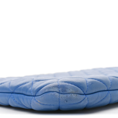 Chanel Lambskin Quilted Large Cosmetic Case Blue 8 of 9