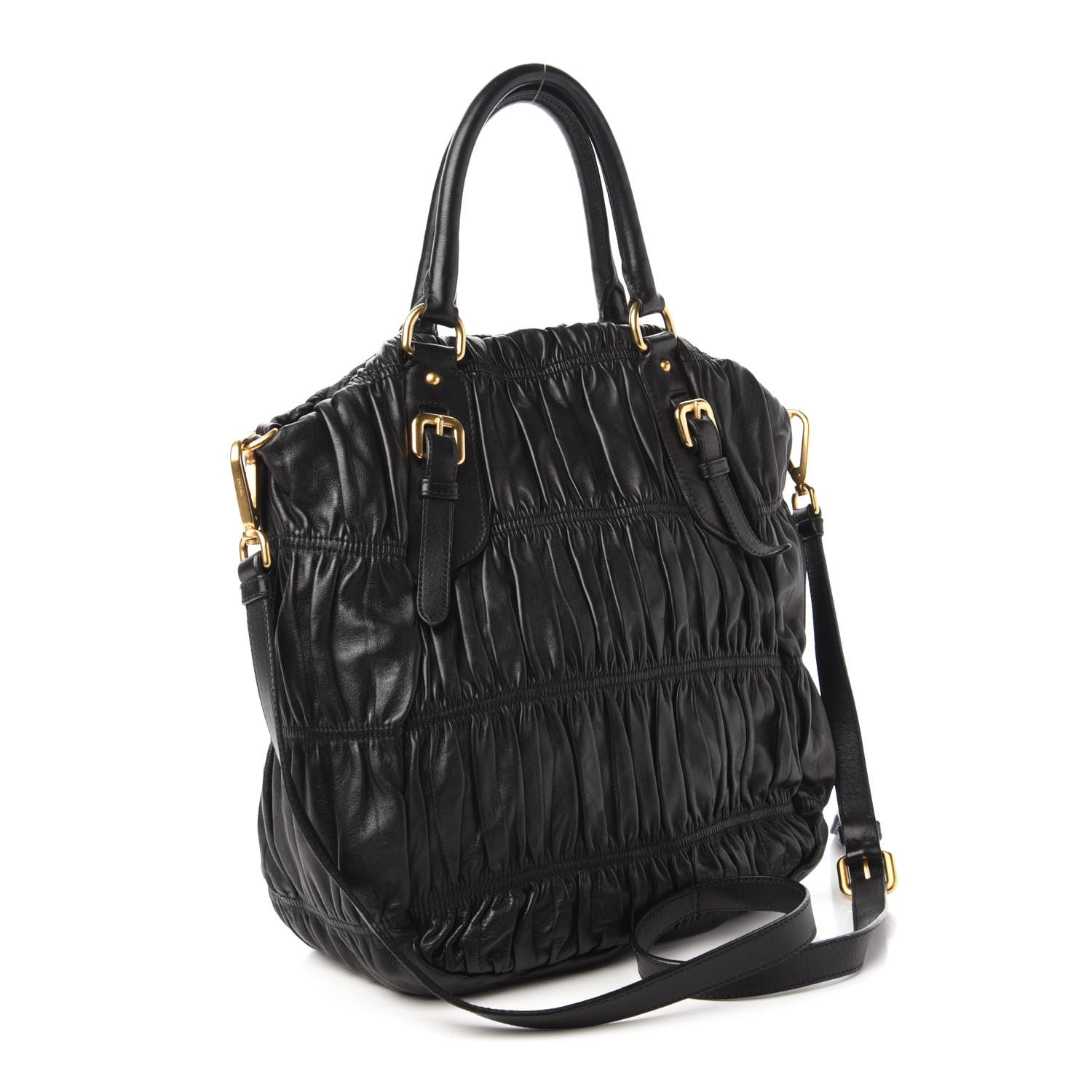 Prada Nappa Gaufre Tote Black 3 of 9