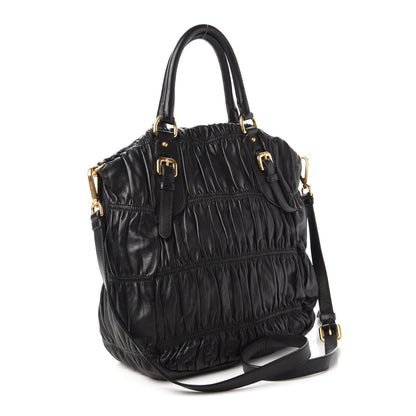 Prada Nappa Gaufre Tote Black 3 of 9