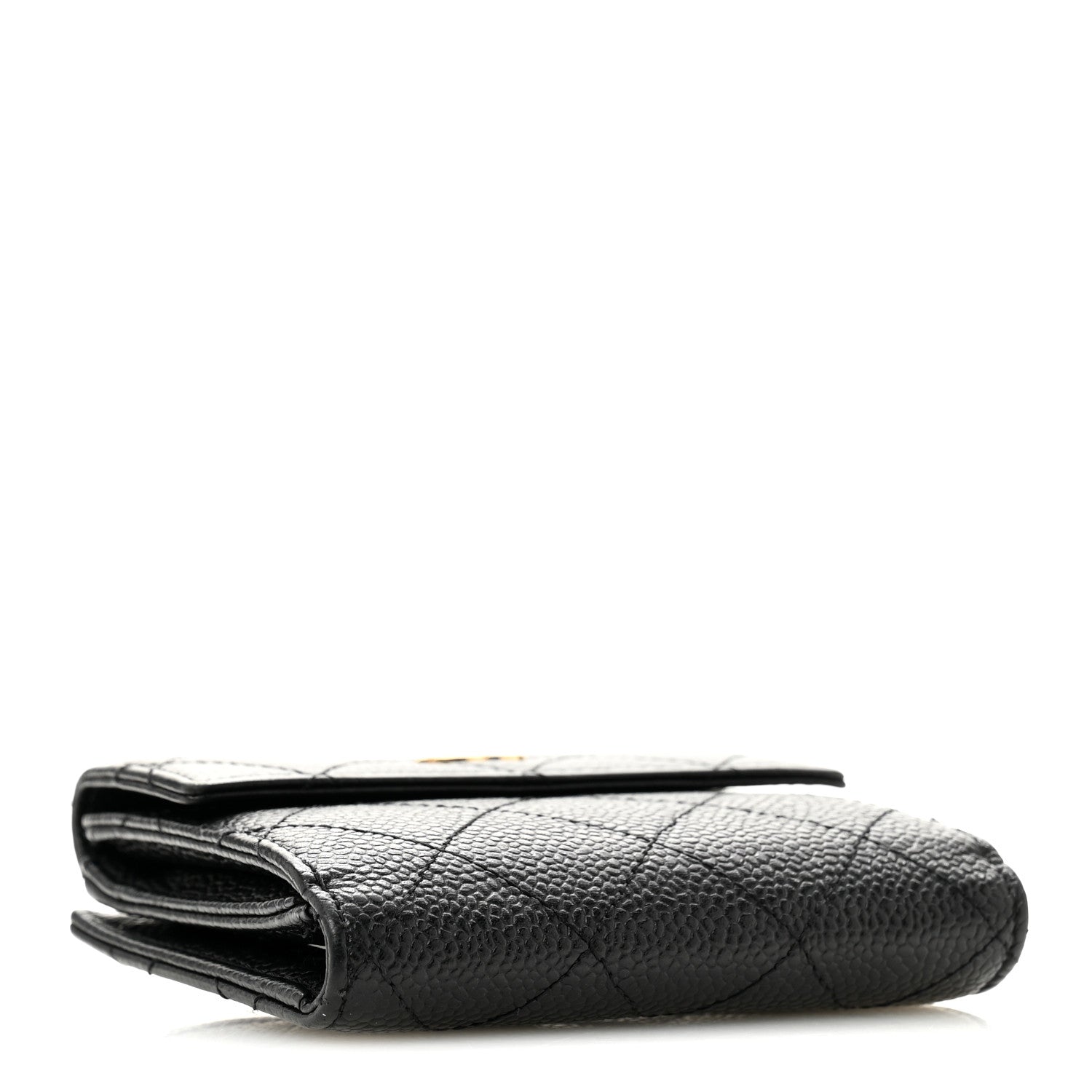 Chanel Caviar Quilted Compact French Flap Wallet Black 4 of 12