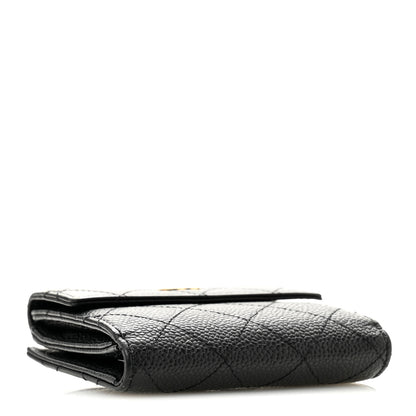 Chanel Caviar Quilted Compact French Flap Wallet Black 4 of 12