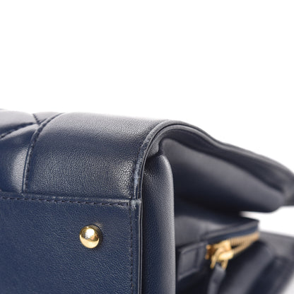 Chanel Sheepskin Quilted Mademoiselle Vintage Shopping Tote Navy 9 of 16