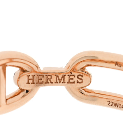 Hermes 18K Rose Gold Diamond PM Chaine d'Ancre Chaos Ring 50 5.25 4 of 5