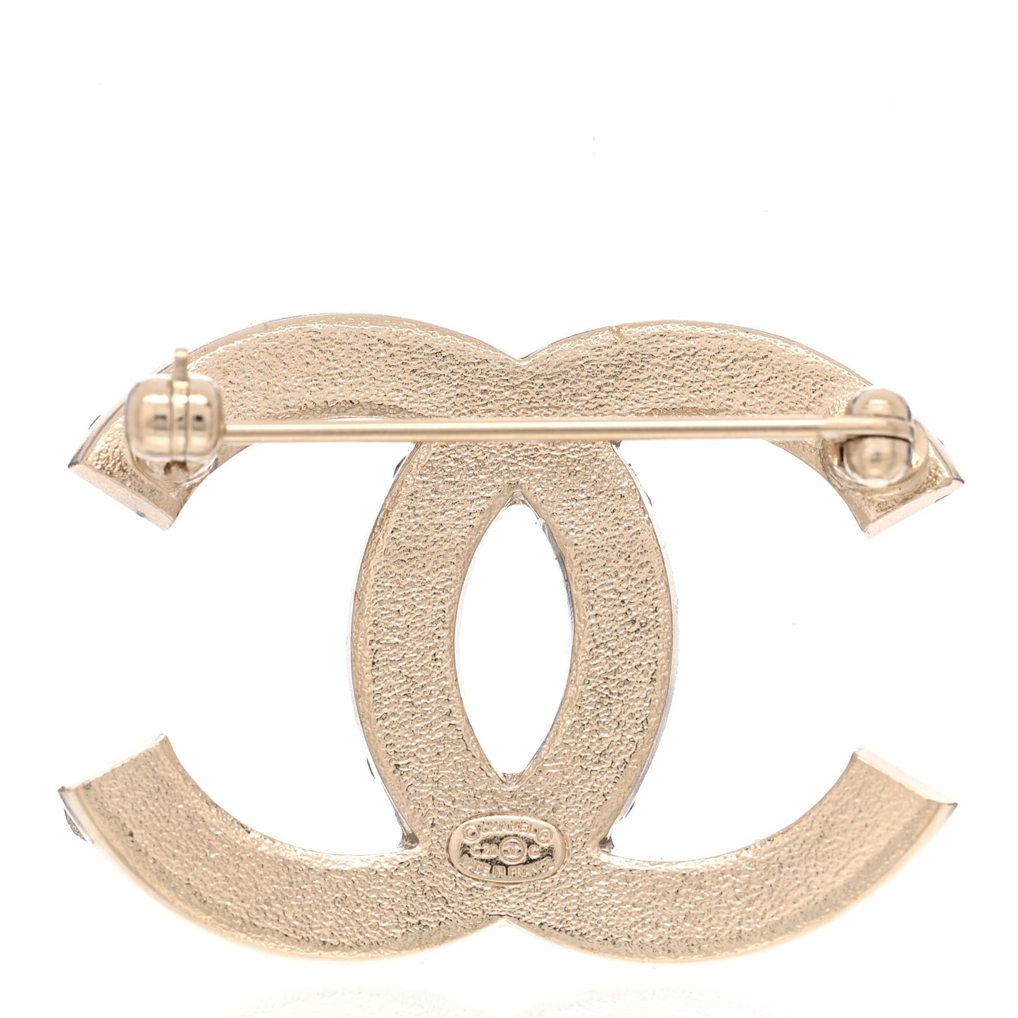 Crystal CC Brooch Light Gold