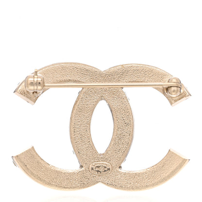 Chanel Crystal CC Brooch Light Gold 3 of 4