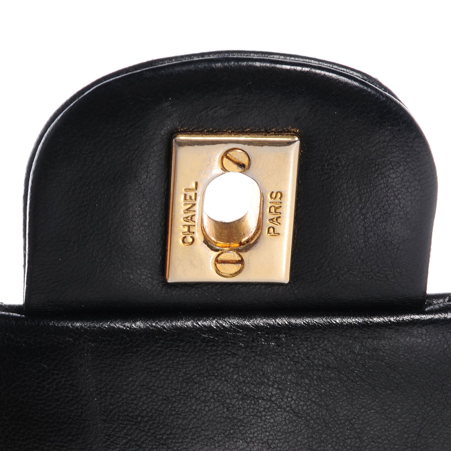 Lambskin Medium Double Flap Black