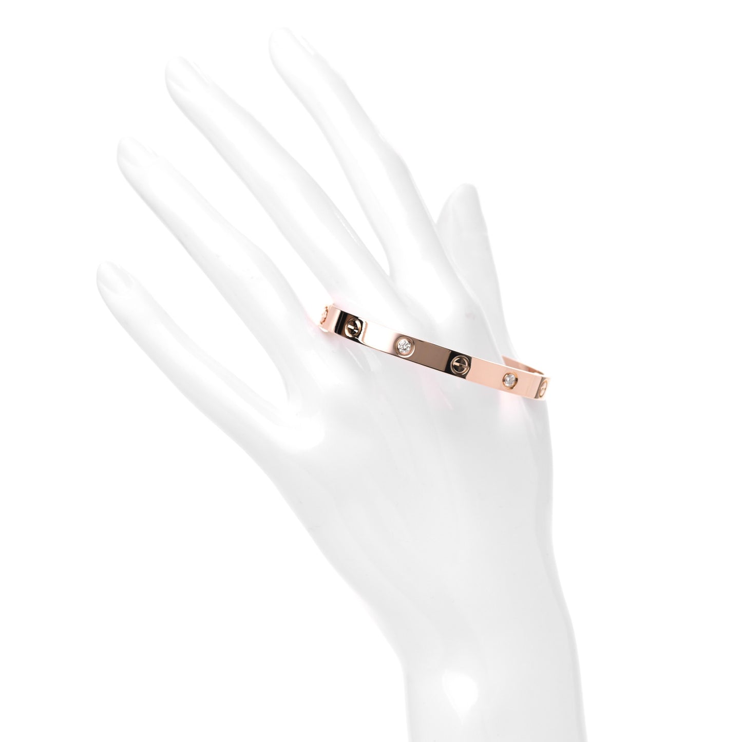 18K Pink Gold 4 Diamond LOVE Bracelet 16