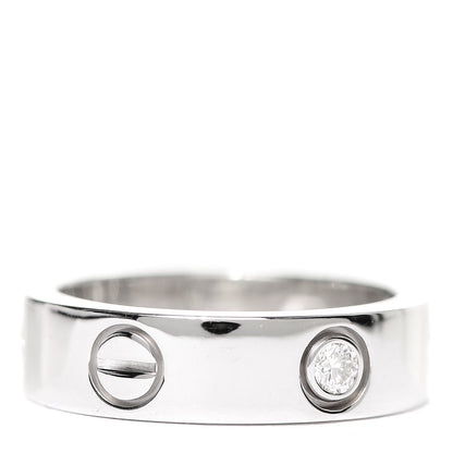 Cartier 18K White Gold 3 Diamond 5.5mm LOVE Ring 53 6.25 3 of 7