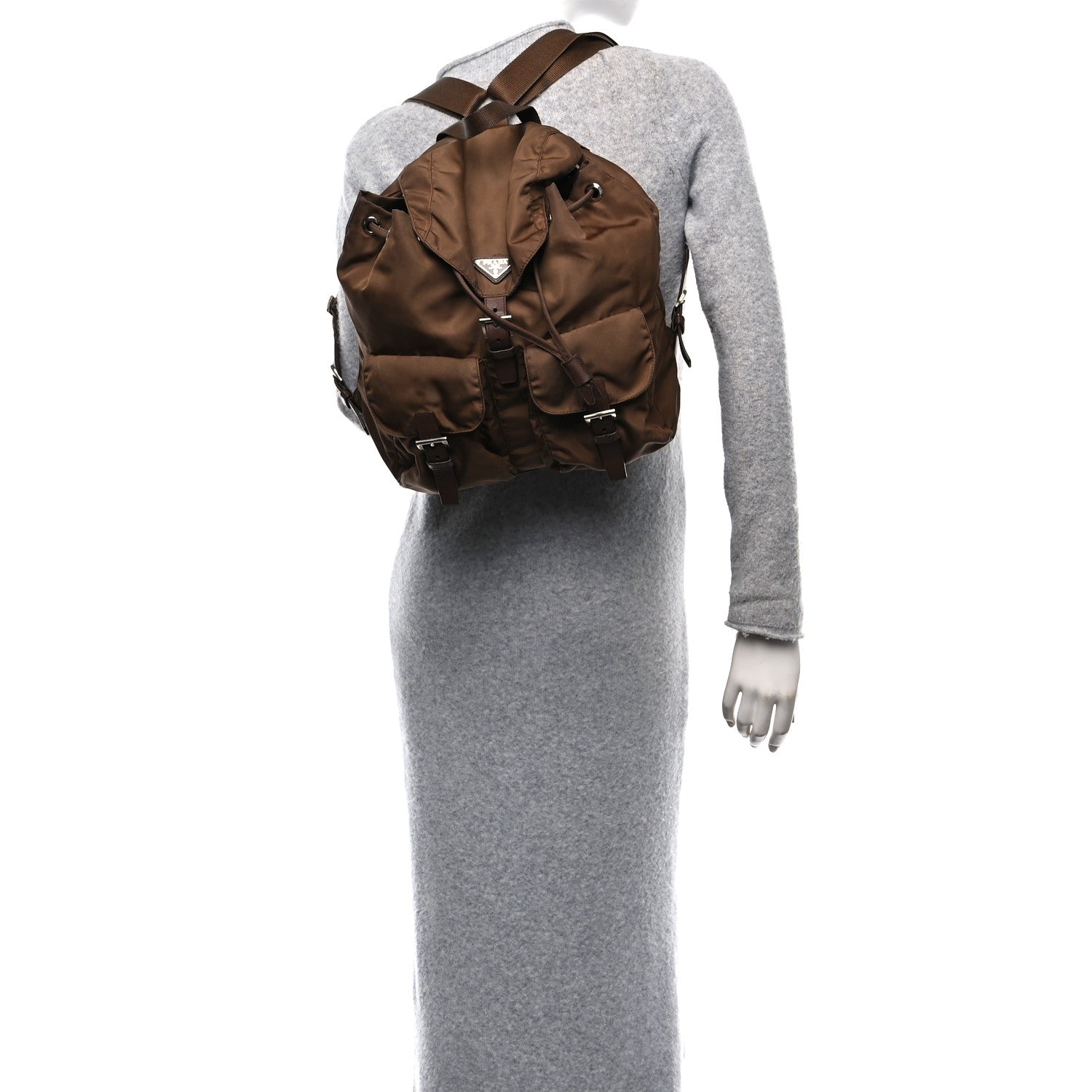 Prada Vela Nylon Saffiano Backpack Rovere 2 of 14