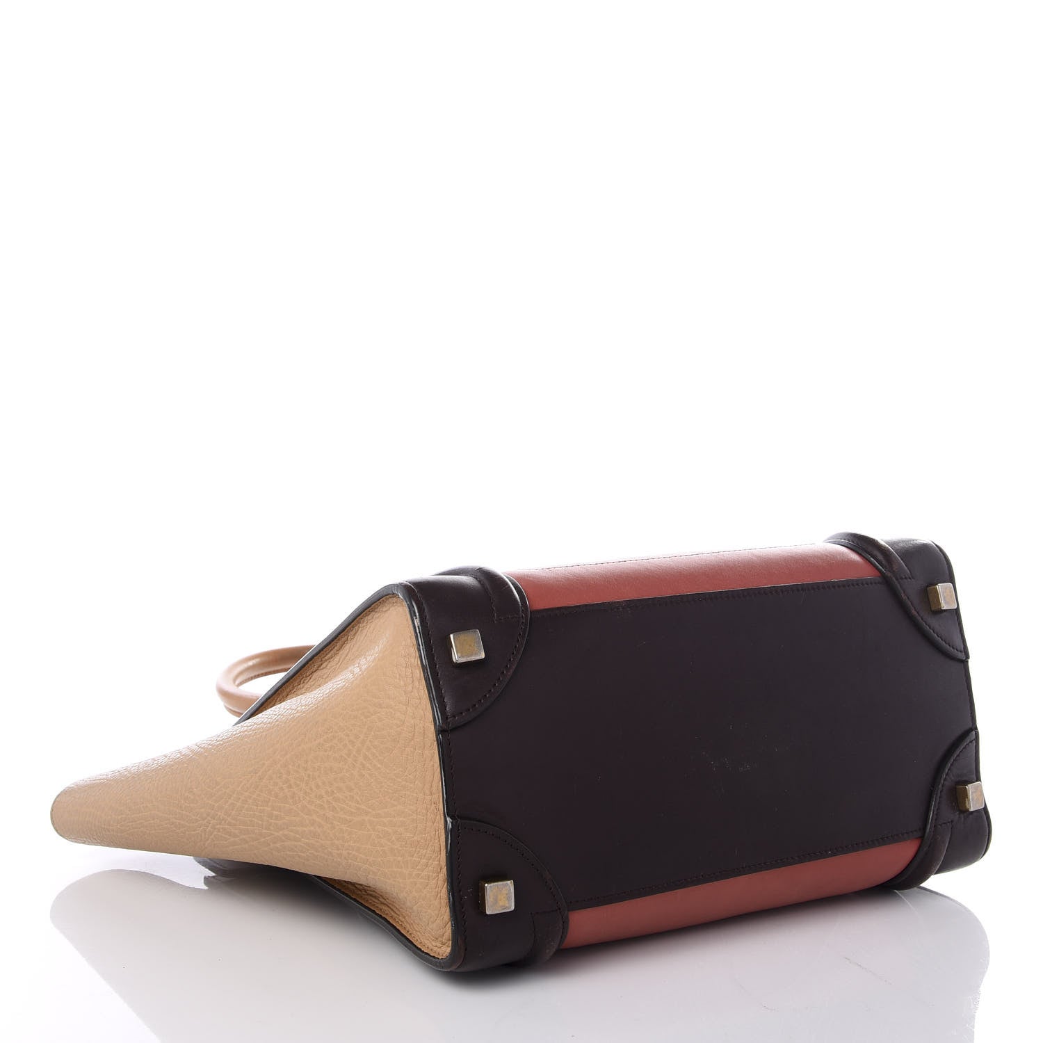 Celine Elephant Calfskin Micro Tri-Color Luggage Terracotta 3 of 8
