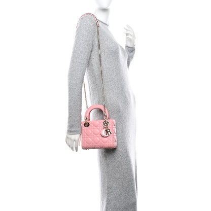 Christian Dior Lambskin Cannage Mini Lady Dior Light Pink 2 of 11