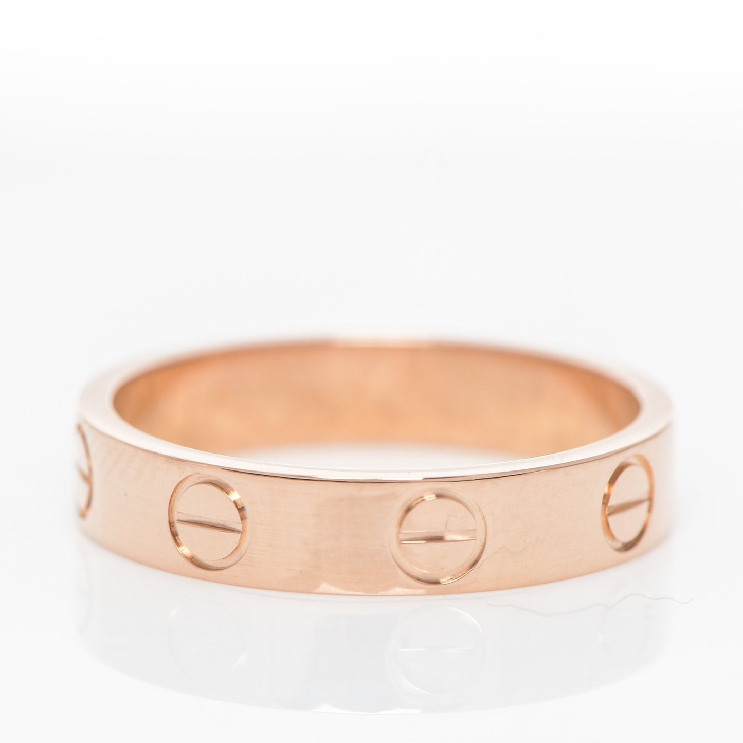 18K Pink Gold 4mm LOVE Wedding Band Ring 49 4.75